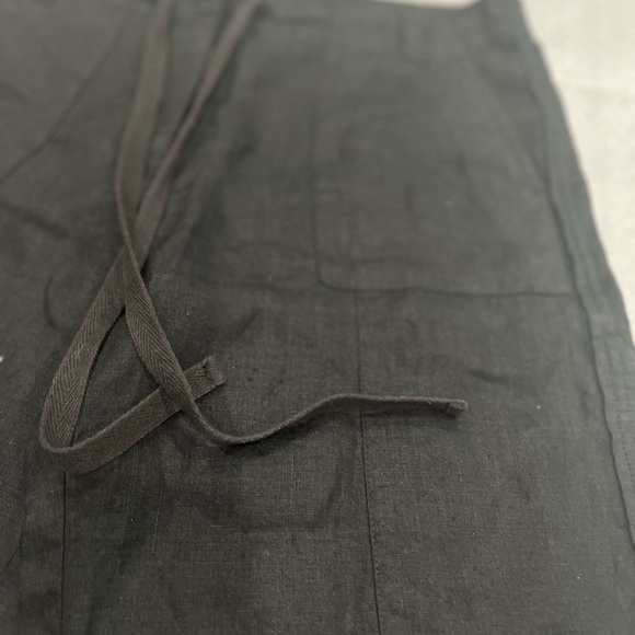 [6P]Talbots Charcoal Irish Linen Crop Pants Capris Drawstring Zip NWOT - Picture 2 of 10